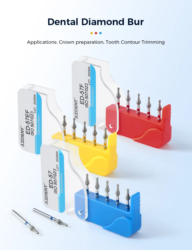 5 Teile/paket Azdent Dental Diamant Bohrer 893/507-023 1,6mm Spezielle Form für High Speed Handstück Krone Vorbereitung Kontur trimmen – Detail 4
