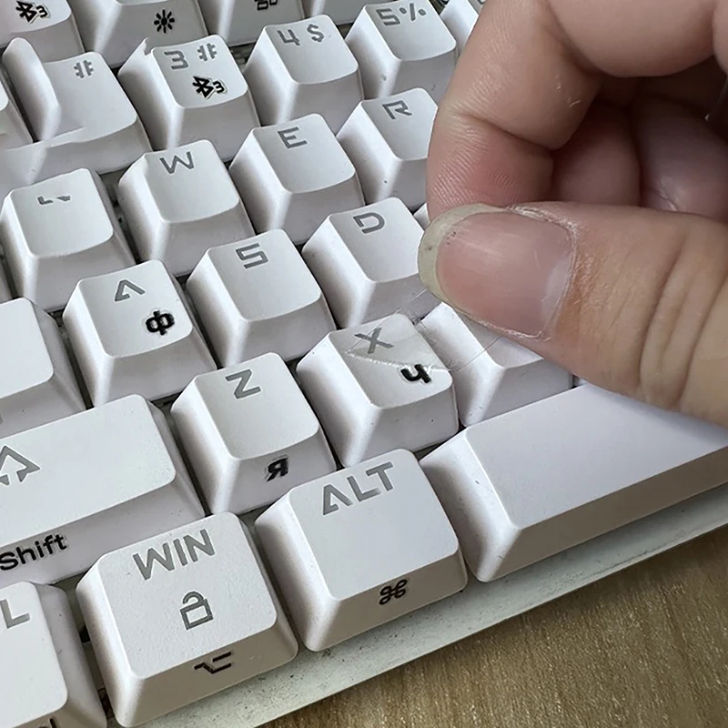 Keyboard Sticker Russian Language Tear-Off Film With Tweezer Single Film Side Engraving For Desktop Laptop