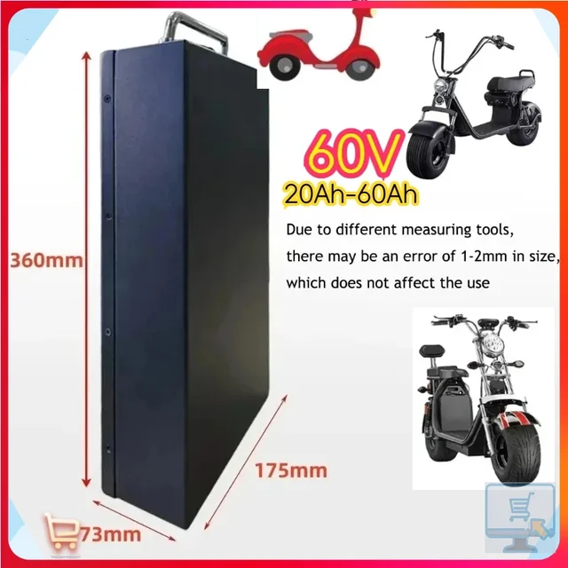 ❕ Batterie Li-ion pour moto électrique 60V, 20ah-60ah, 2000W, pour Scooter électrique Citycoco pliable à deux roues Harley, Charge gratuite 1