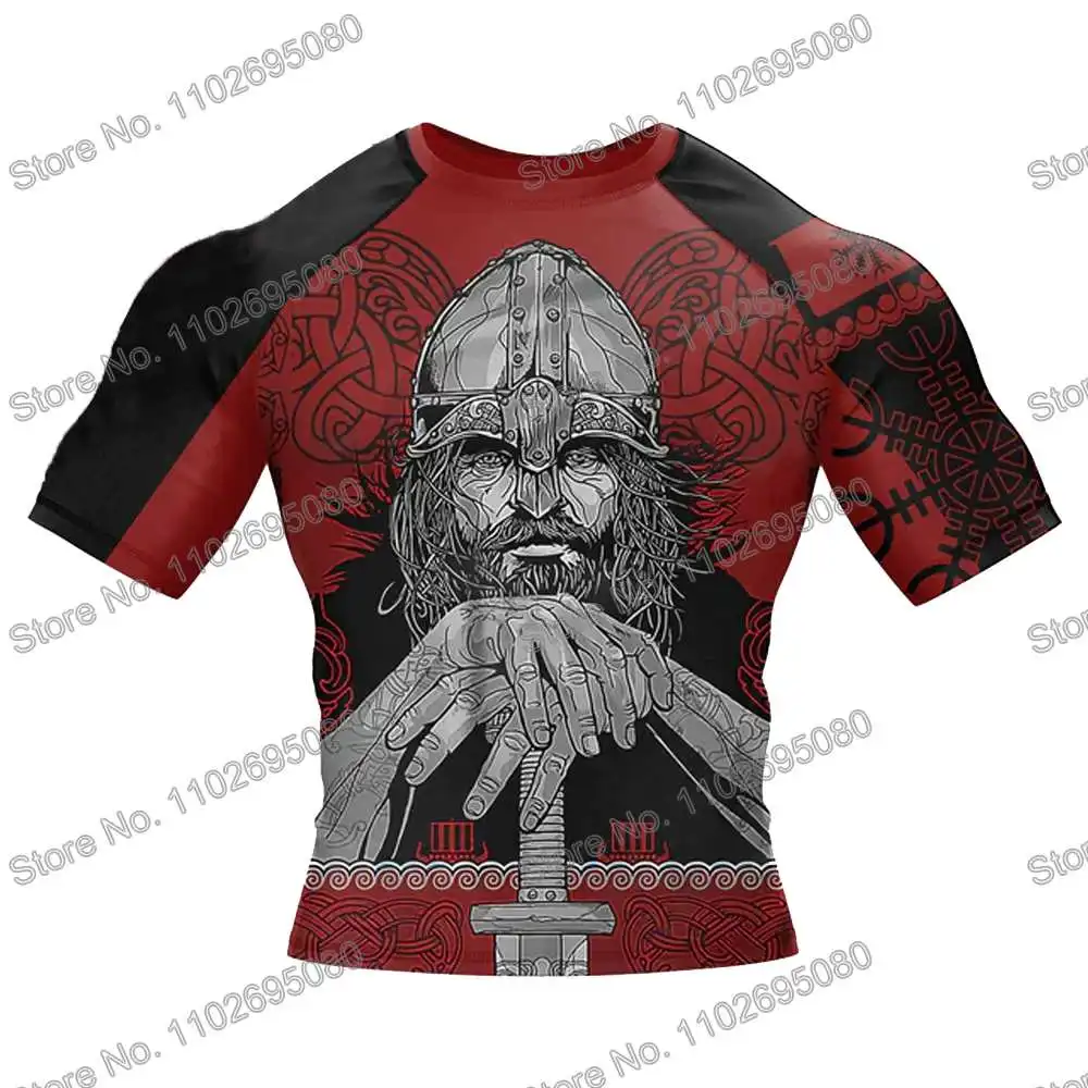 Viking Surf Clothing BJJ MMA Men Rash Guard Short Sleeve Diving T-Shirt Tight Swimwear Summer Beach Floatsuit Women GYM Tops