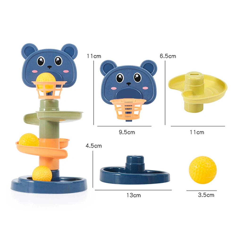 Educational Toys Montessori Baby Toys Rolling Ball Pile Tower Early Educational Toy For Babies Rotating Track Baby Gift Stacking Toy For Children