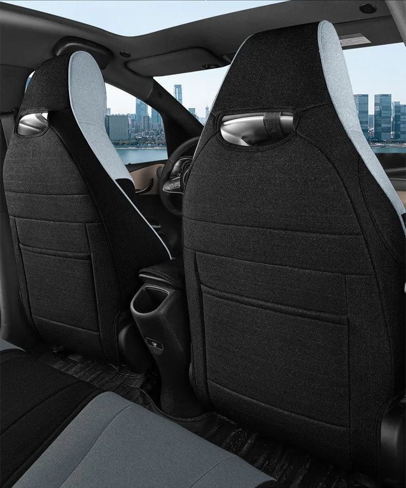 Coprisedili In Tessuto Traspirante Per BYD Dolphin Surf 2025 – Copertura Totale Anteriore E Posteriore, Tutte Le Stagioni (Grigio)