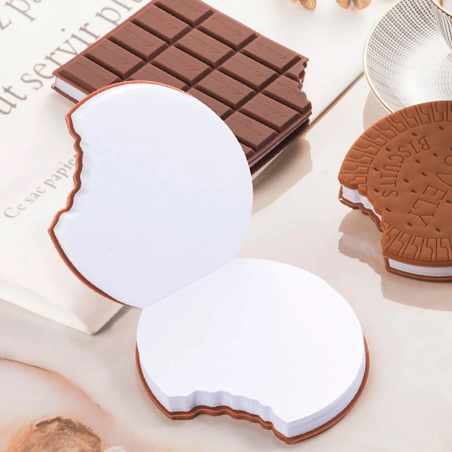 Chocolate Memo Pad Portable 80 Sheets Bitten Bistuits Note Book Paper Notepad Office School F7479 4