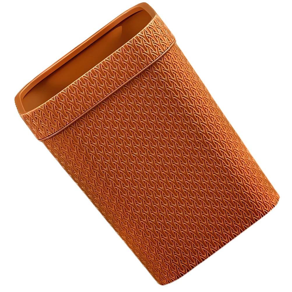 

Imitation Rattan Woven Trash Bin Rattan-like Can Office Decor Kitchen Wastebasket