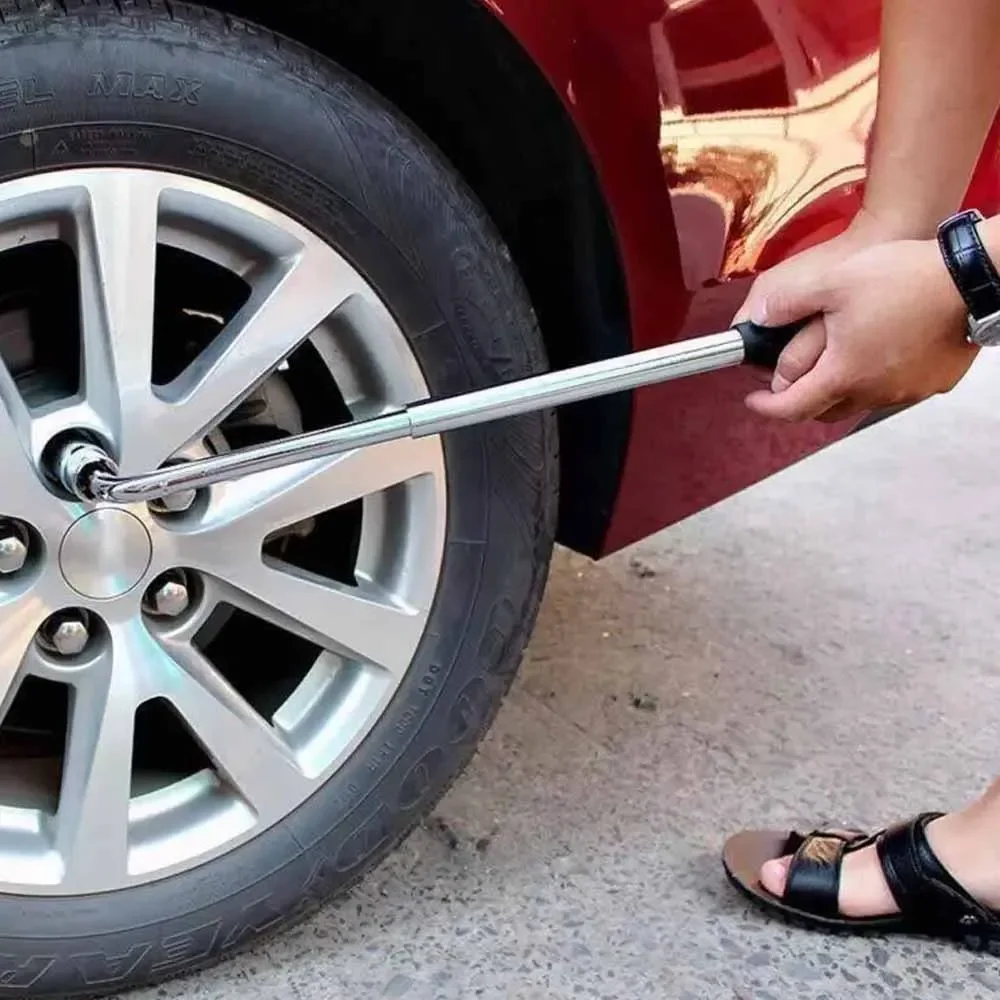 Neuer ausziehbarer Radstreben-Schlüssel, teleskopisch, mit Innensechskant, Reifenmutter-Set, 17 mm, 19 mm, 21 mm, 23 mm, für Autoreparatur-Werkzeugsatz – Detail 10