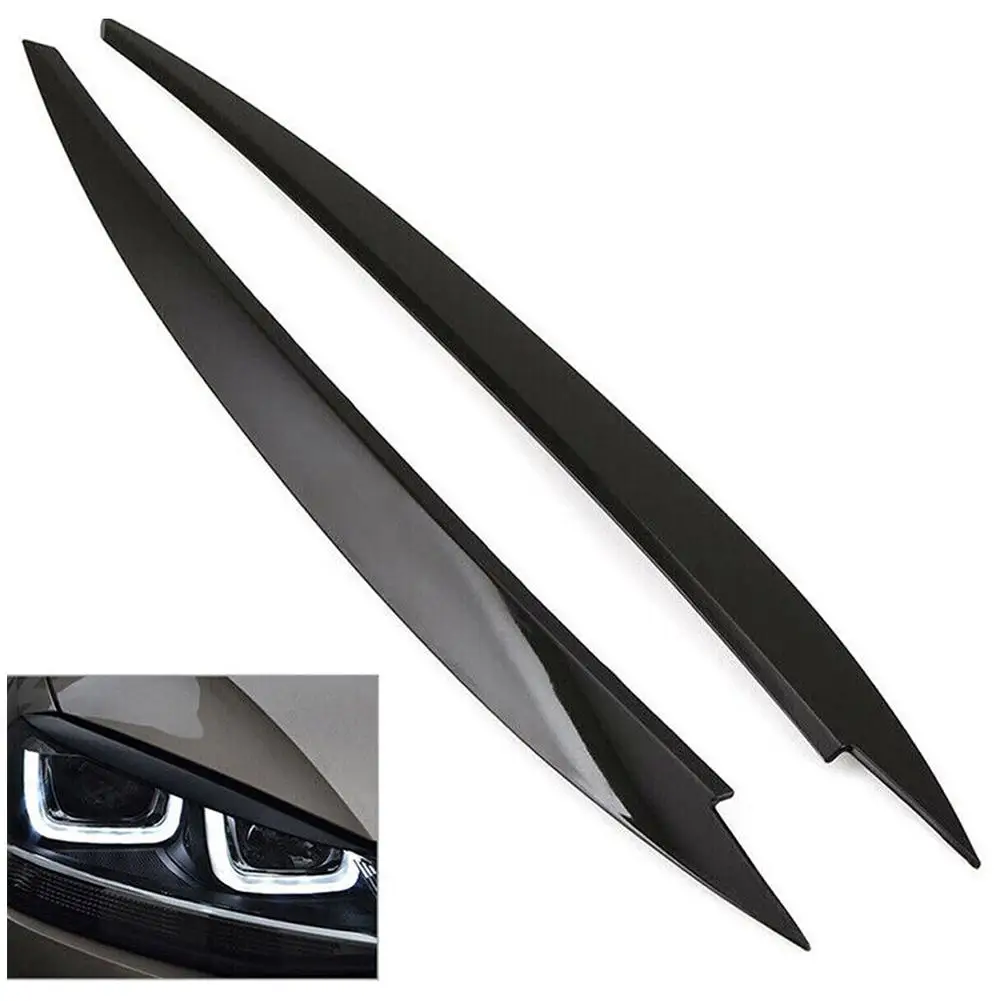 Black ABS Car Headlight Eyebrow Trim Cover For Golf 7