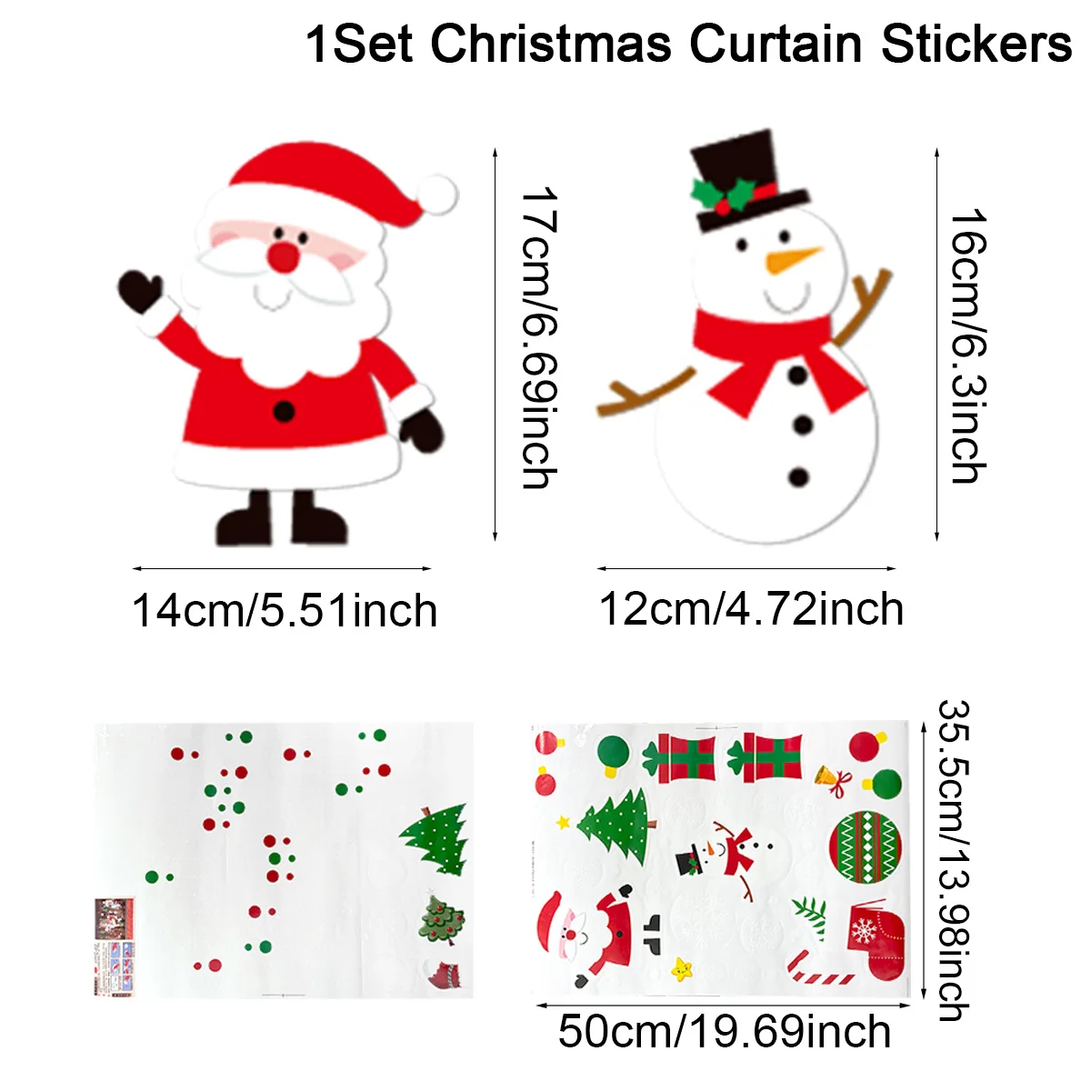 Autocollants De Noël Pour Vitrines, Père Noël, Noël, Dessin Animé