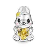 Hot Sale Necklace Beads Bear Wolf Rabbit Manta Ray Goldfish Charm Beads Fit Original European 925 Silver Bracelet Jewelry Gifts 2