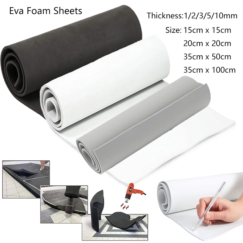 Eva Foam Sheets 1pcs Thickness 1/2/3/5/10mm Sound-Absorbing Noise Spone Foam Craft Handmade Making Material