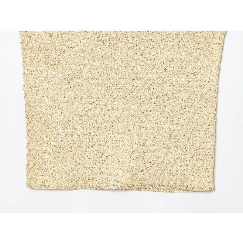 Sequin Knitted Top Women 2025 Summer Crop Tops For Women Backless Slip Short Tops Streetwear Sexy Party Top