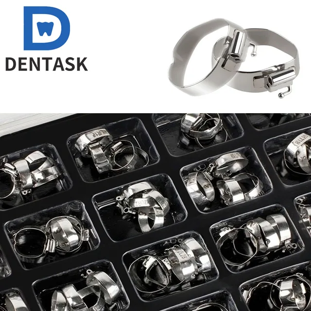 80PCS Dental Orthodontic Stainless Steel Buccal Tube 1st Molar with Bands Roth/MBT 022 стоматология ortodoncia