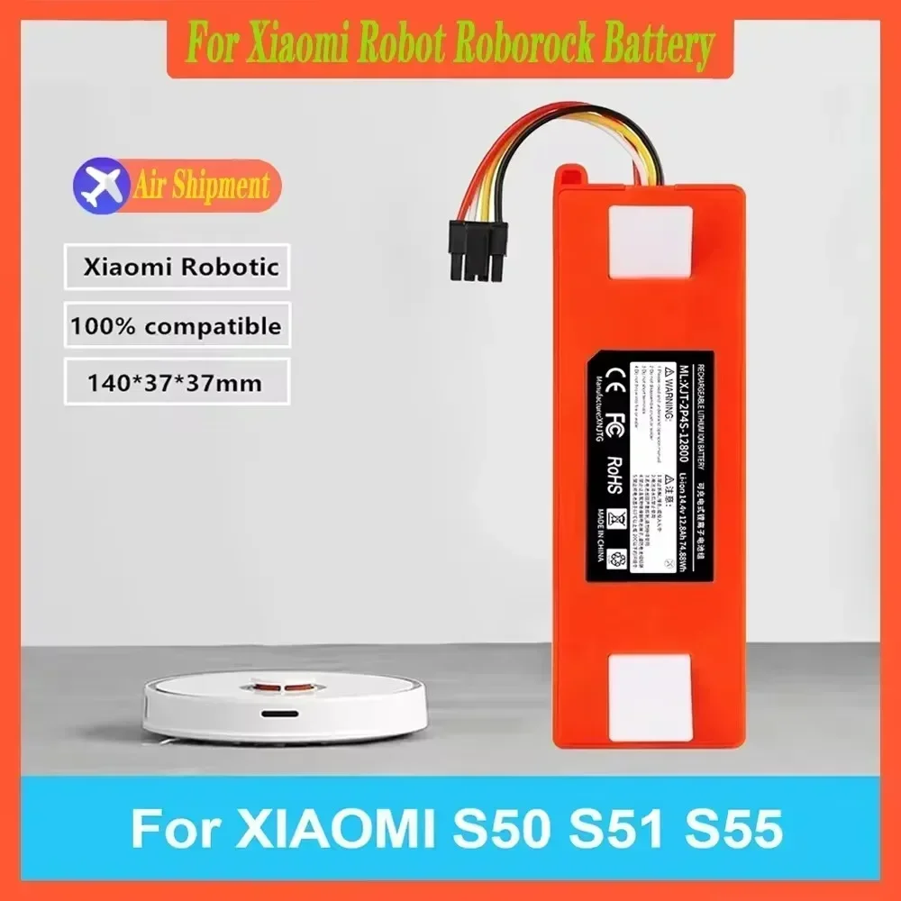 14.4V 6500mAh Replacement Battery For Roborock S6 S7 MaxV Q5 Q7 MAX Robot Vacuum Cleaner Accessories Parts Original rechargeable battery vacuum cleaner battery battery replacement