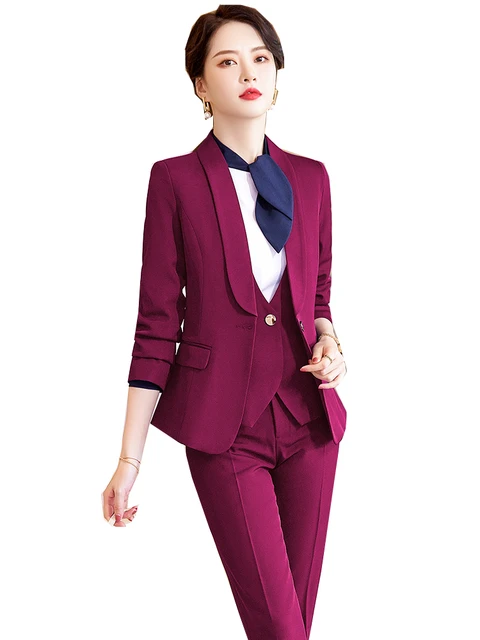 Womens Two Piece Pants Ladies Fashion Suit Set Or Single Blazer Wine Teal  Blue Color Office Career Formal Business Wear For Women Fall From Honhui,  $43.49 | DHgate.Com