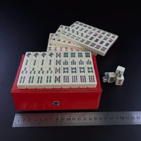 Compact Mahjong Set with Storage Box - 144 Tiles for Travel and Home Play 1