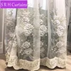 French Purple 3D Rose Flower Embossed Embroidery Curtains Bedroom Sheer Tulle Curtains For Living Room Balcony Window Drapes 1