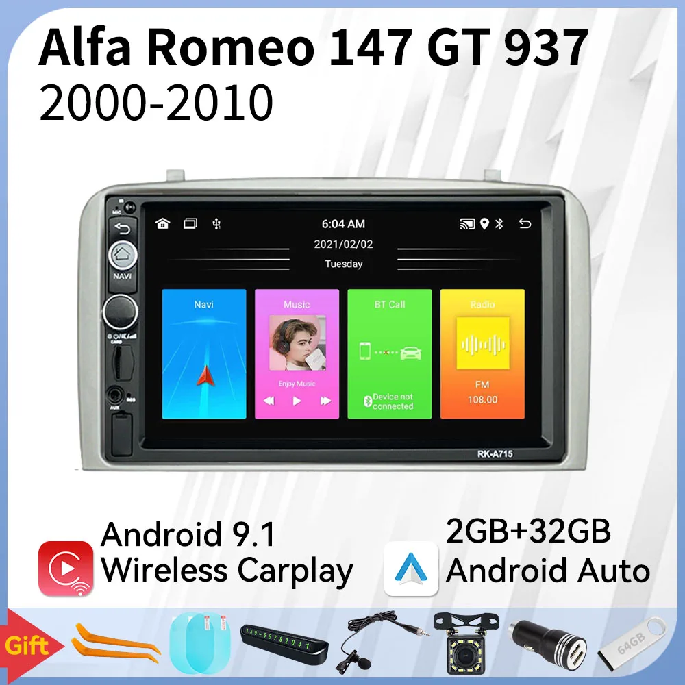 Car Radio Android 10 Autoradio Multimedia Player For Alfa Romeo Mito 147  159 2 Din Bluetooth Touch Screen Car Stereo Camera 2din