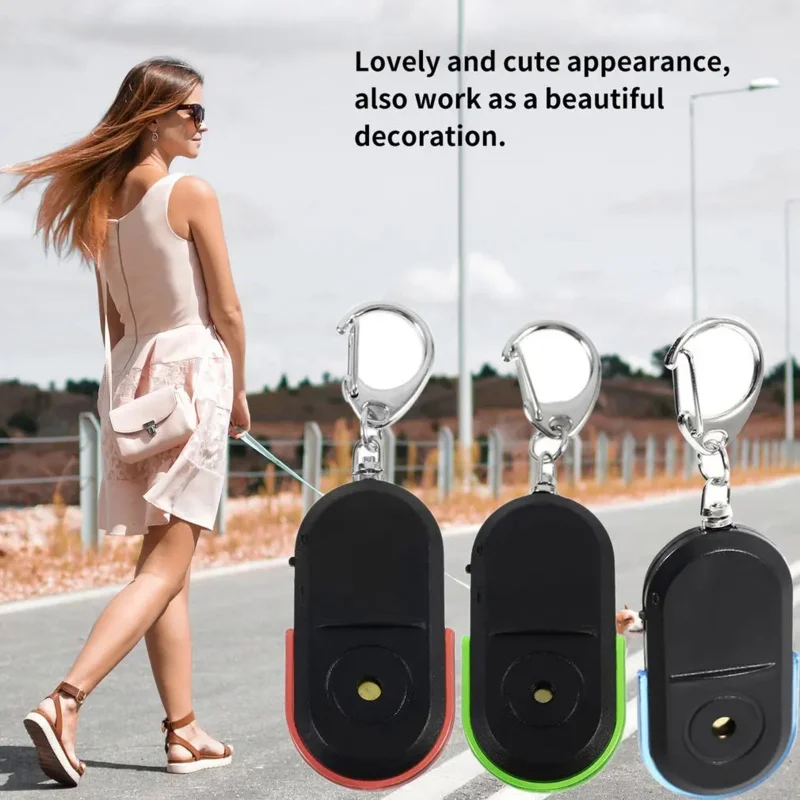 Smart Anti-Lost Key Locator Finder Tracker LED Whistle Key Finder Flashing Beeping Sound Alarm With Keychain Whistle, key finder,anti lost tracker,anti lost alarm