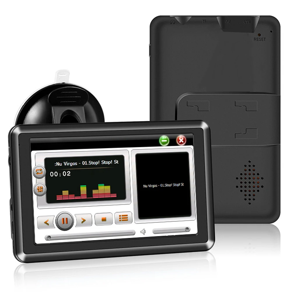 5인치 차량용 GPS 네비게이션 FM 트랜스미터 차량 모니터 256MB+8G 음성 알림 미니 USB TF EU AU 북미 지도 과속 경고
