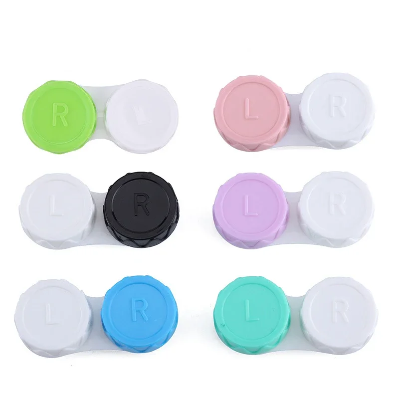 10pc 미니 콘택트 렌즈 케이스 눈 여행 키트 홀더 유리 화장품 콘택트 렌즈 케이스 박스 컨테이너 여행 액세서리 블랙