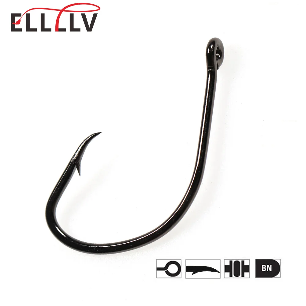 Ellllv 50pcs/bag High Carbon Steel Wacky Worm Bass Fishing Hook Finesse  Wide Gap Hook Drop Shot Rig Tackle Black Nickel/luminous - Fishhooks -  AliExpress