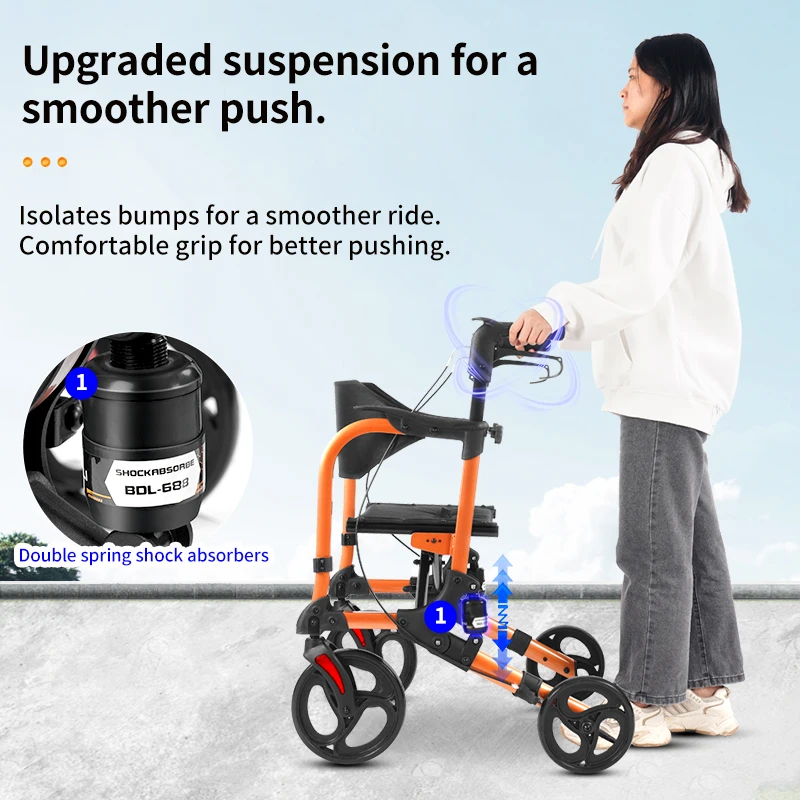 Aux 15kg walking aid Widening double spring shock absorbers, foldable/detachable pedals, assisting with walking 3