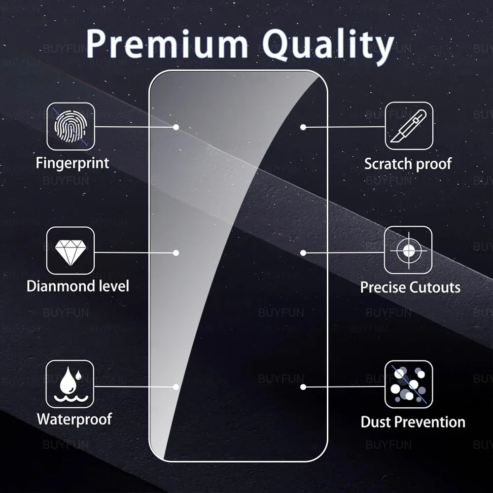 Premium Clear Screen Protector - 5 Pack, Tempered Glass, 6.83 inches