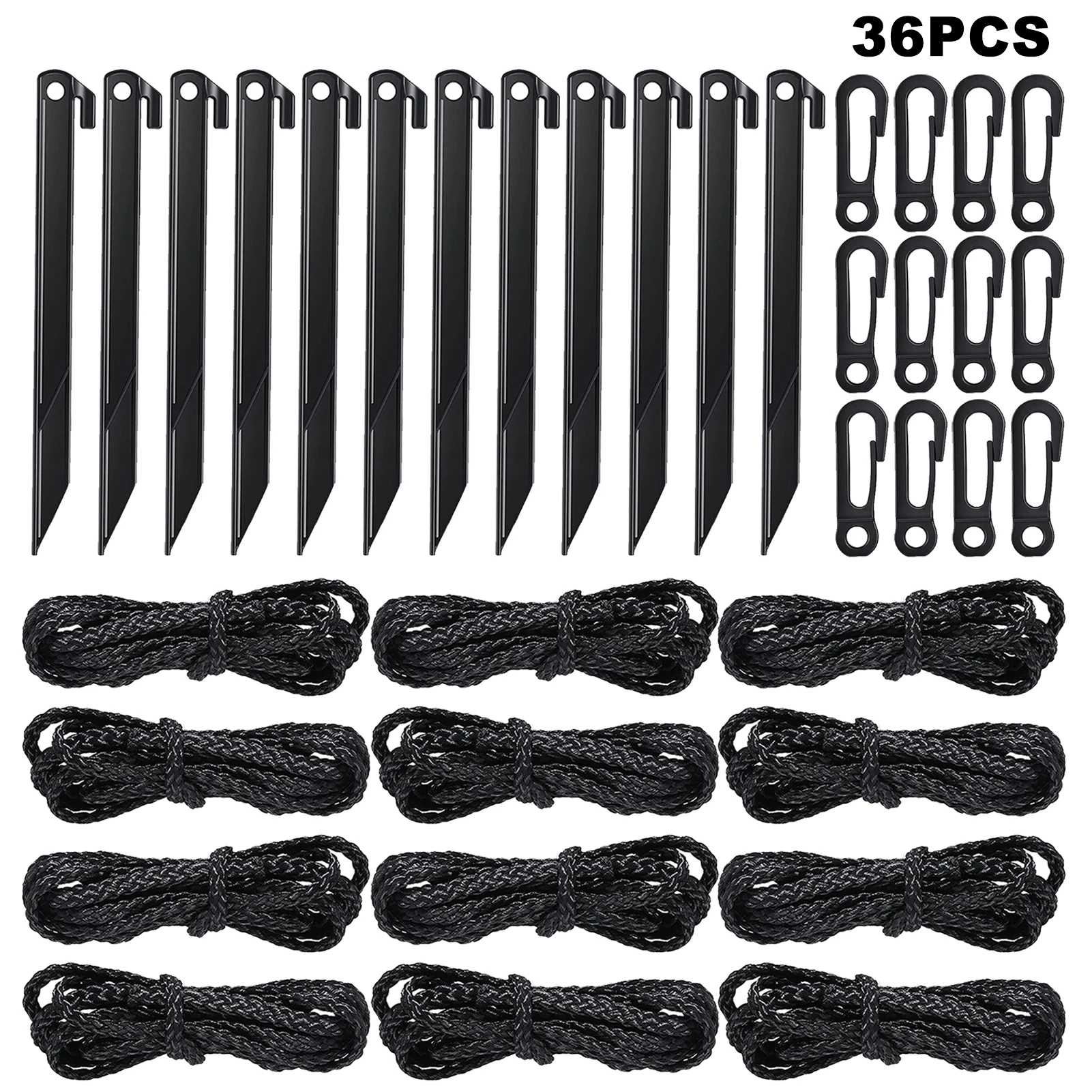 

36pcs Garden Decoration Beach Fixing Plastic Inflatable Stake Set Rope Hook For Ground Camping Replacement Professional Tent Peg