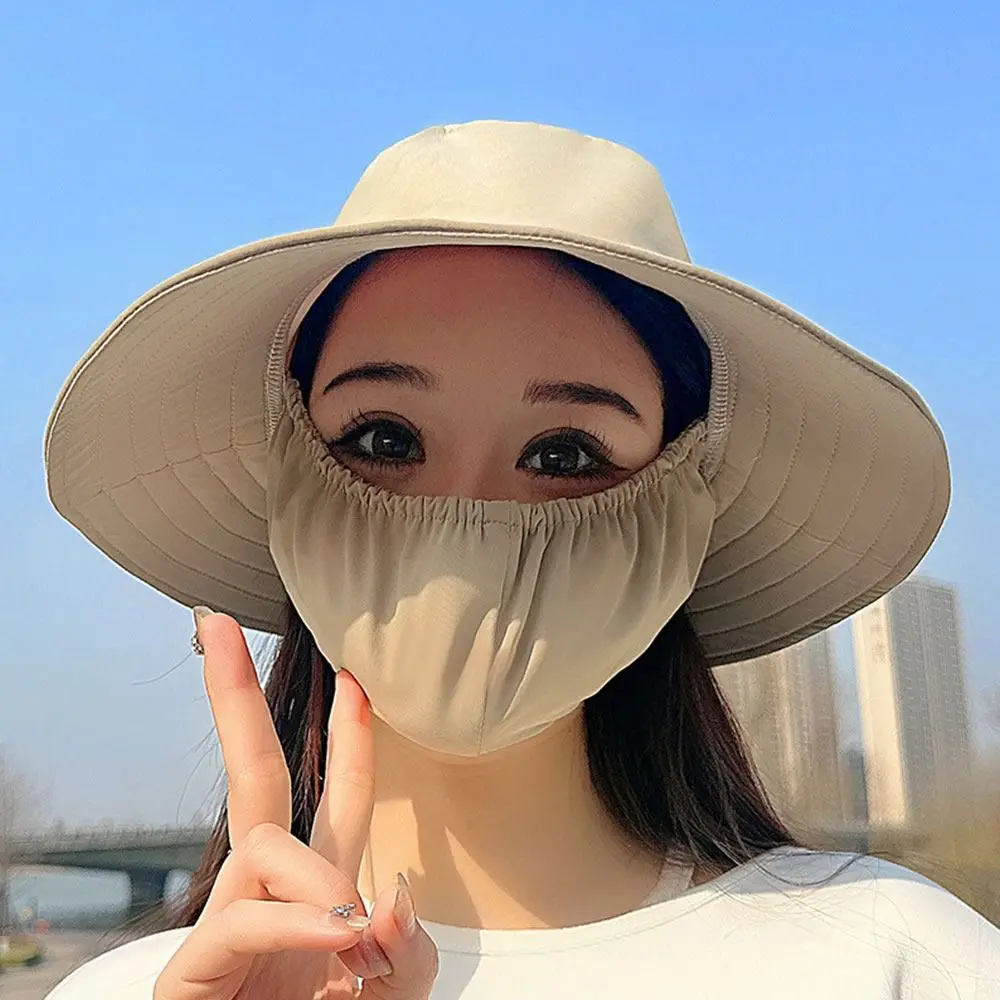 자외선 차단 통기성 야외 이어 플랩, 얼굴 목 보호 커버, 레저 사냥, 여성 모자