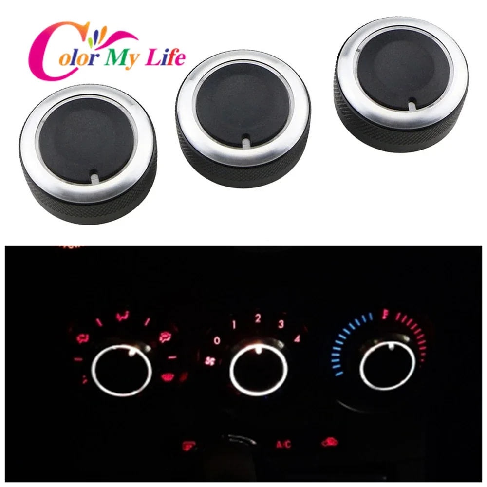 3Pcs Air Conditioning Knobs AC Knob Heat Control Switch Button for