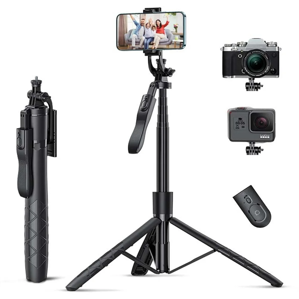 Trípode ANGFLY para iPhone, trípode para selfie stick de 60 pulgadas con  control remoto, trípode GoPro de viaje para iPhone compatible con iPhone 14
