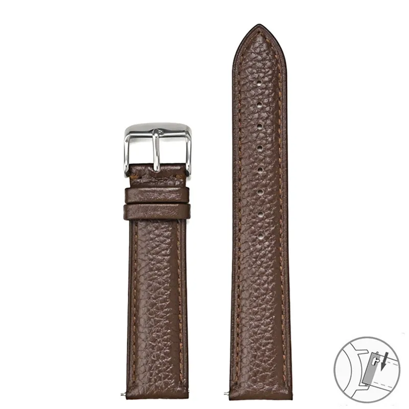 Luxurious Soft Genuine Leather Quick Release Watch Band Bracelet