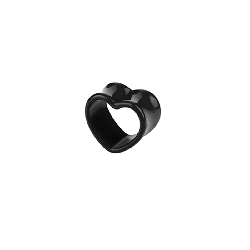 1 Pair Acrylic Ear Tunnels Heart-Shaped Hollow Ear Plugs Flesh Expander Gauges Plug Earlets Earring Body Piercing Tragus Jewelry