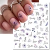 3d Nail Art Stickers Retro Color White Royalblue Blossom Flowers Buds Leaves Decals For Nails Decoration Manicure Salon Beauty 4