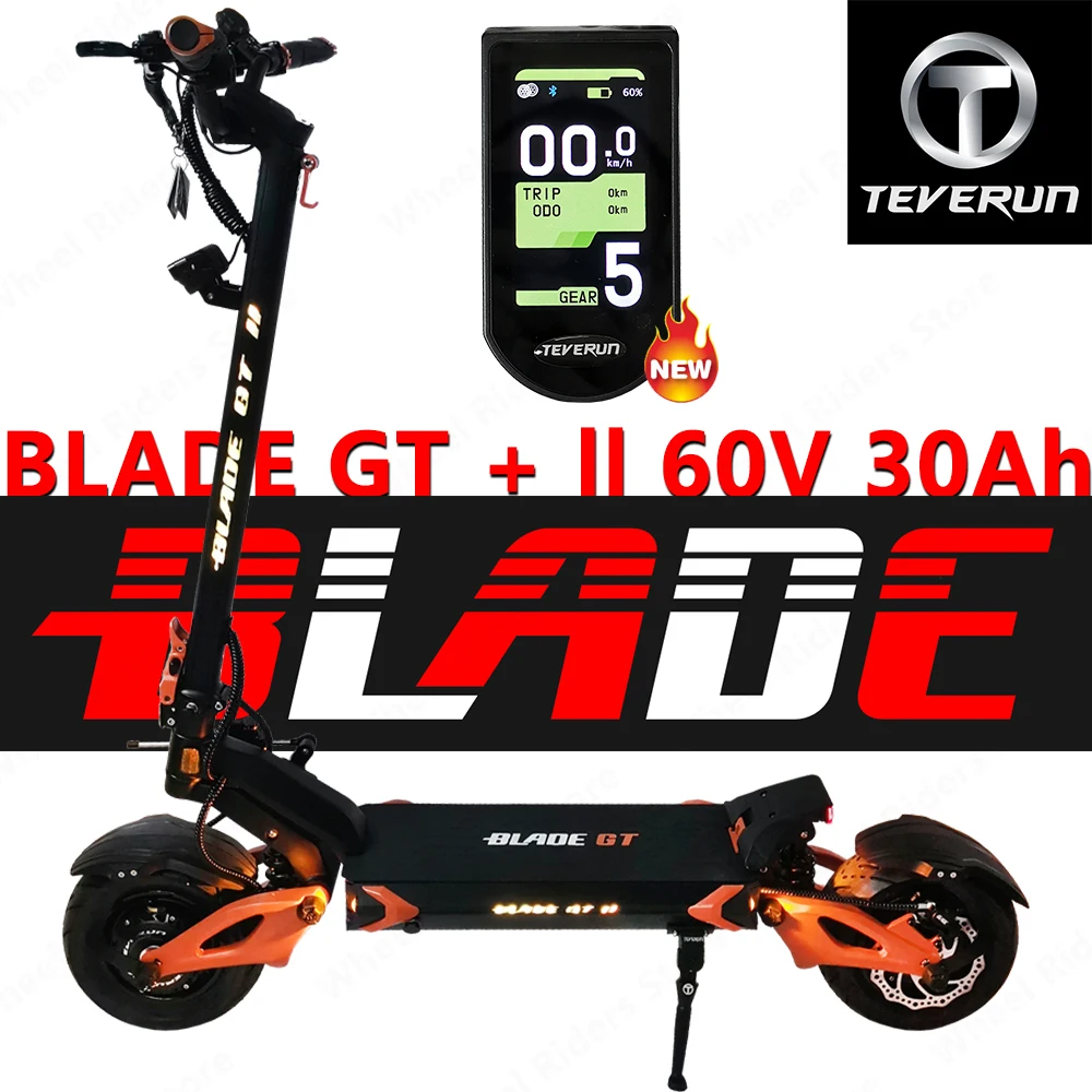 Newest Original BLADE GT II 60V 26Ah/30Ah Blade GT+ II 60V 35Ah TFT Display DualMotor 1500W*2 11inch Official Blade Scooter