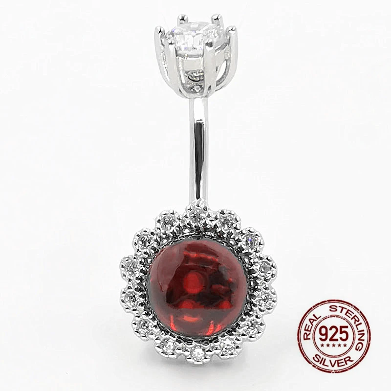 

Женское кольцо для пупка с драгоценным камнем