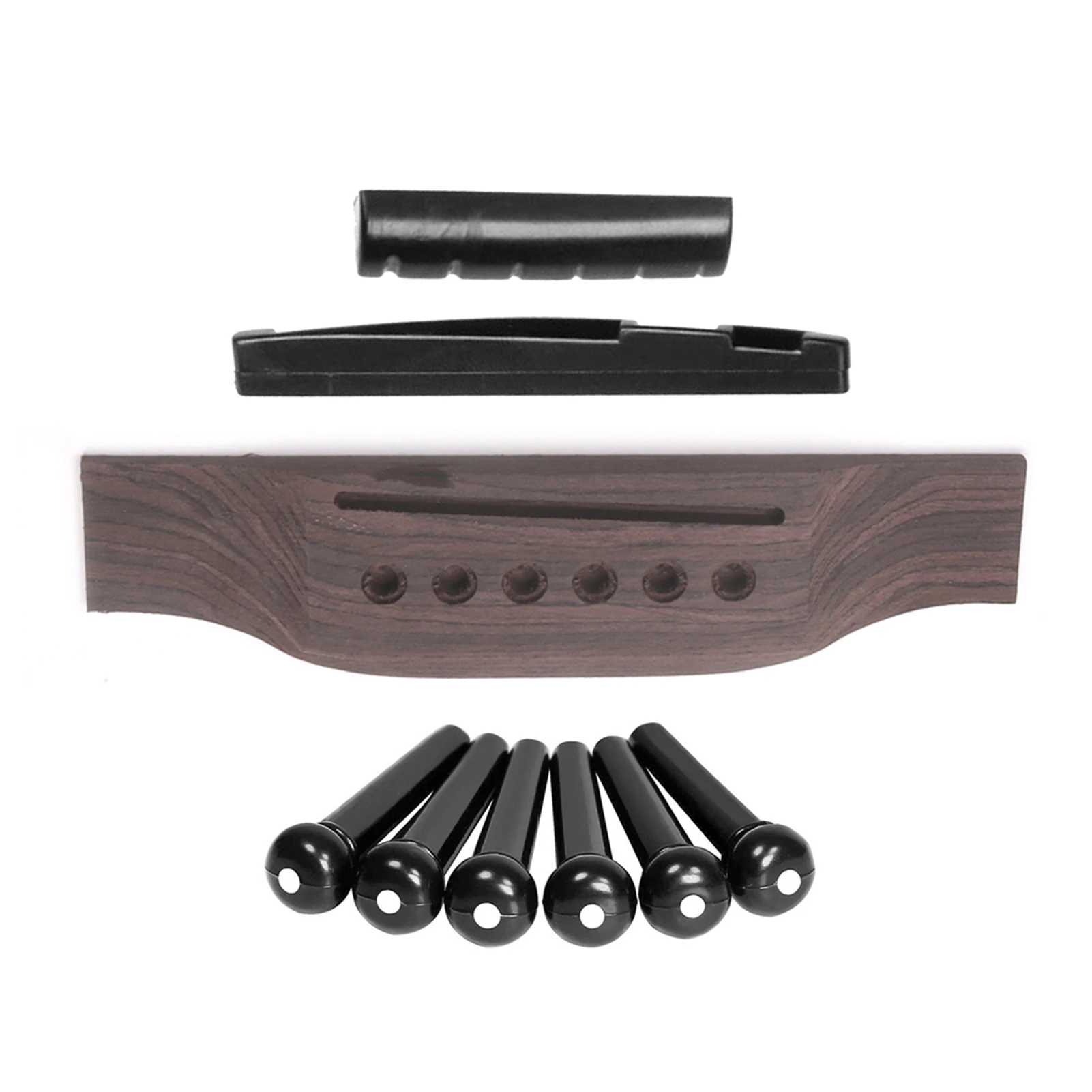 Description Picture 6 of itemAcoustic Guitar Bridge Pins Saddle Nut Sets Rosewood Upper Lower String Pillows Set For Guitar Accesories