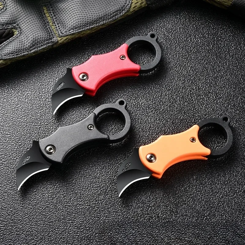 Folding Knife Mini Fox Necklace Pocket Outdoor Portable Defense Eagle Claw Home Travel Open Box Keychain