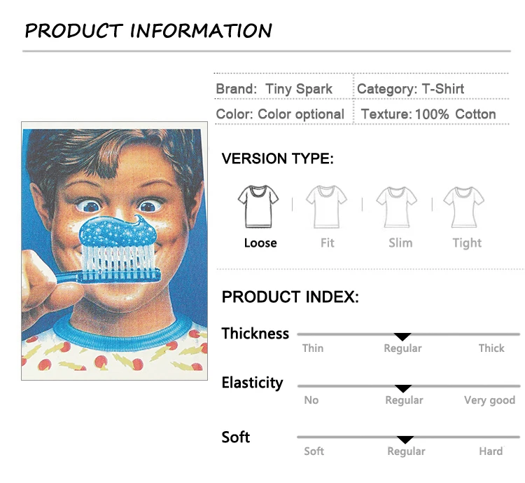 Retro Boy Toothbrush Graphic T-Shirt S56be32ed4a8147549b0e317ff4aca6e1D