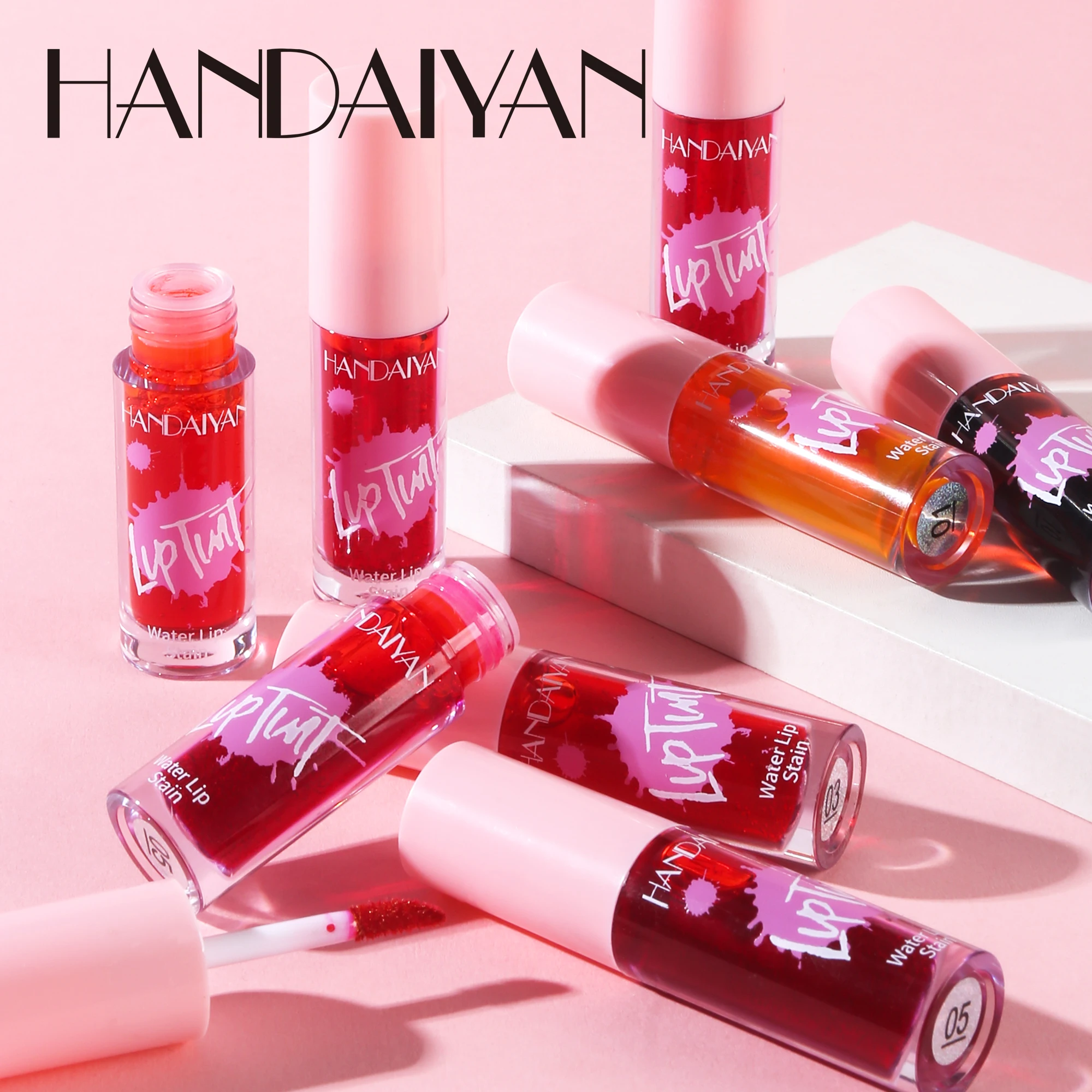 HANDAIYAN 6 Colors Lip Tint Stain Cheek Tint Moisturizing Liquid Lipstick Long-lasting Waterproof High Pigment Lipgloss 2