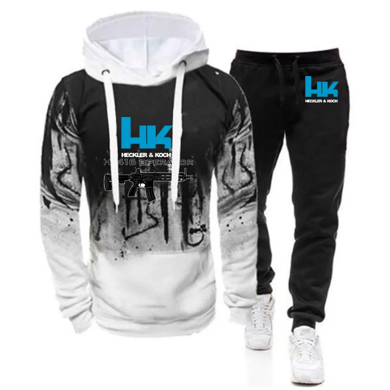 Mens Graphic Hoodies and Sports Long Pants Suits