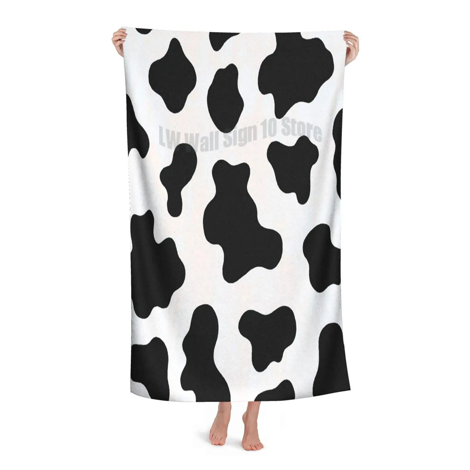 

Milk Cow Print Microfiber Quick Drying Beach Towel Super Absorbent Towel Sand Free Towel for Kids Teens Adults Travel Gym