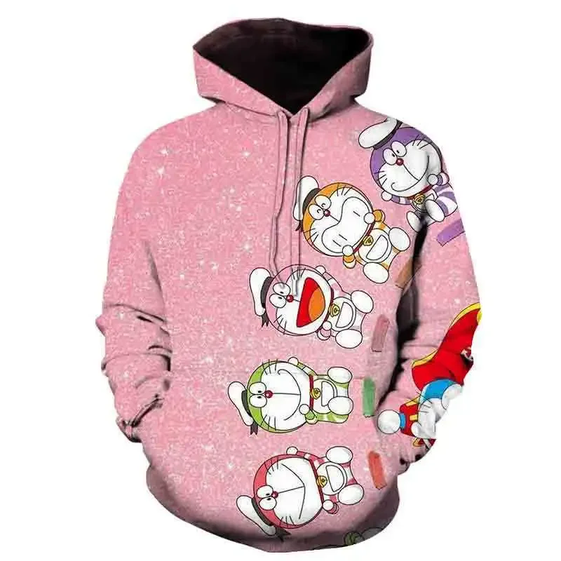 

Толстовка Doraemon для мужчин и женщин, милый простой Свободный свитшот с мультяшным аниме Jingle Cat, свитшот с капюшоном с механическим рисунком кота