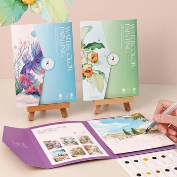 Kids Watercolor Painting & Coloring Book Set 1