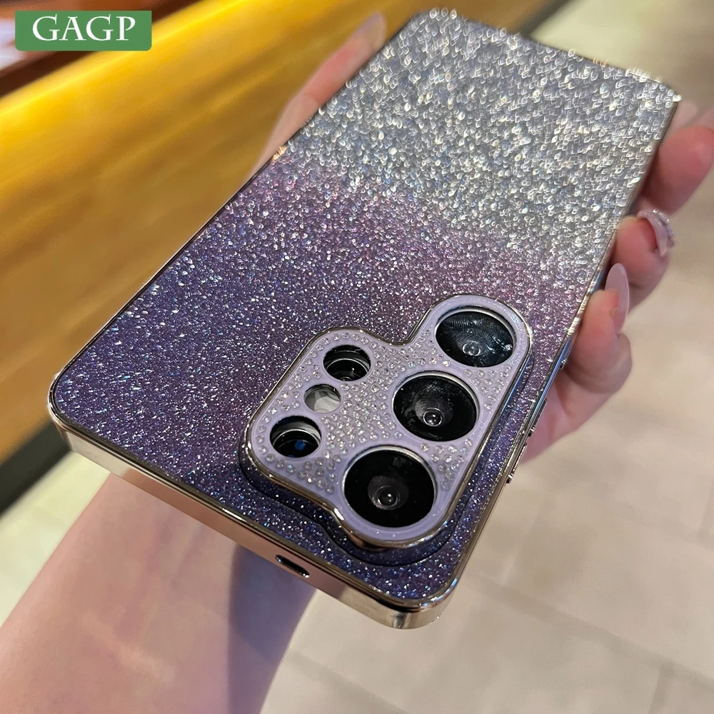 Luxury Plating Gradient Glitter Diamond Phone Case Cover
