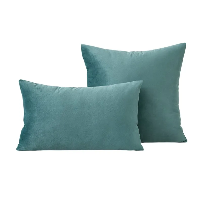 Inyahome Acqua Green Luxury Velvet Cushion Cover Pillow Pillowcase Home Decorative Pillowslip Sofa Throw Pillows |