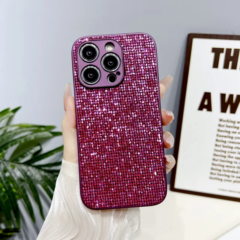 Shockproof Aurora Shiny Diamond Case with Camera Protection Cover