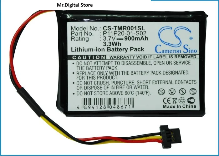 

Cameron Sino 900mAh Battery P11P20-01-S02 for TomTom XXL 540S, Route XL, 540M, 540T, 540TM, 550,550M,550T,550TM, XXL540, XXL540S