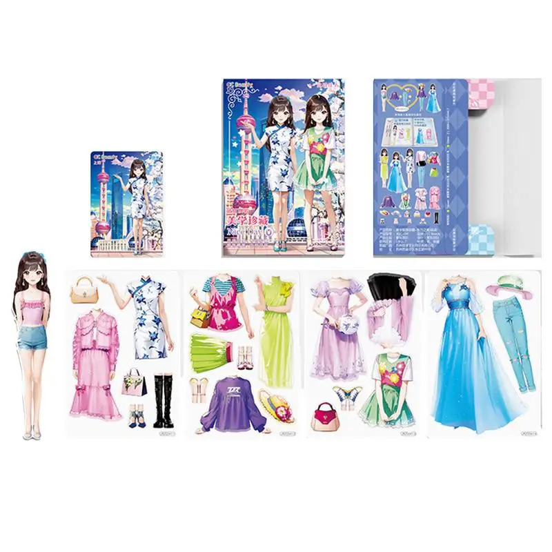 Magnetic Doll Dress Up Kits Reusable Sticker Dress Up Doll Activity Book Doll Pretend Play Toy For Kids Aged 3 To 12 Birthday 5