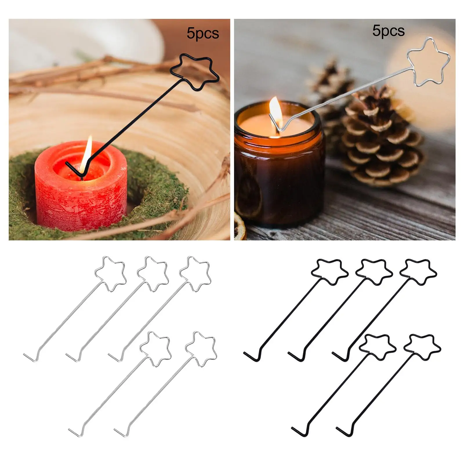 5Pcs Candle Wick Dippers Stainless Steel Premium Lightweight Cutter for Candle Lovers Gift Candle Care Wedding Candle Making