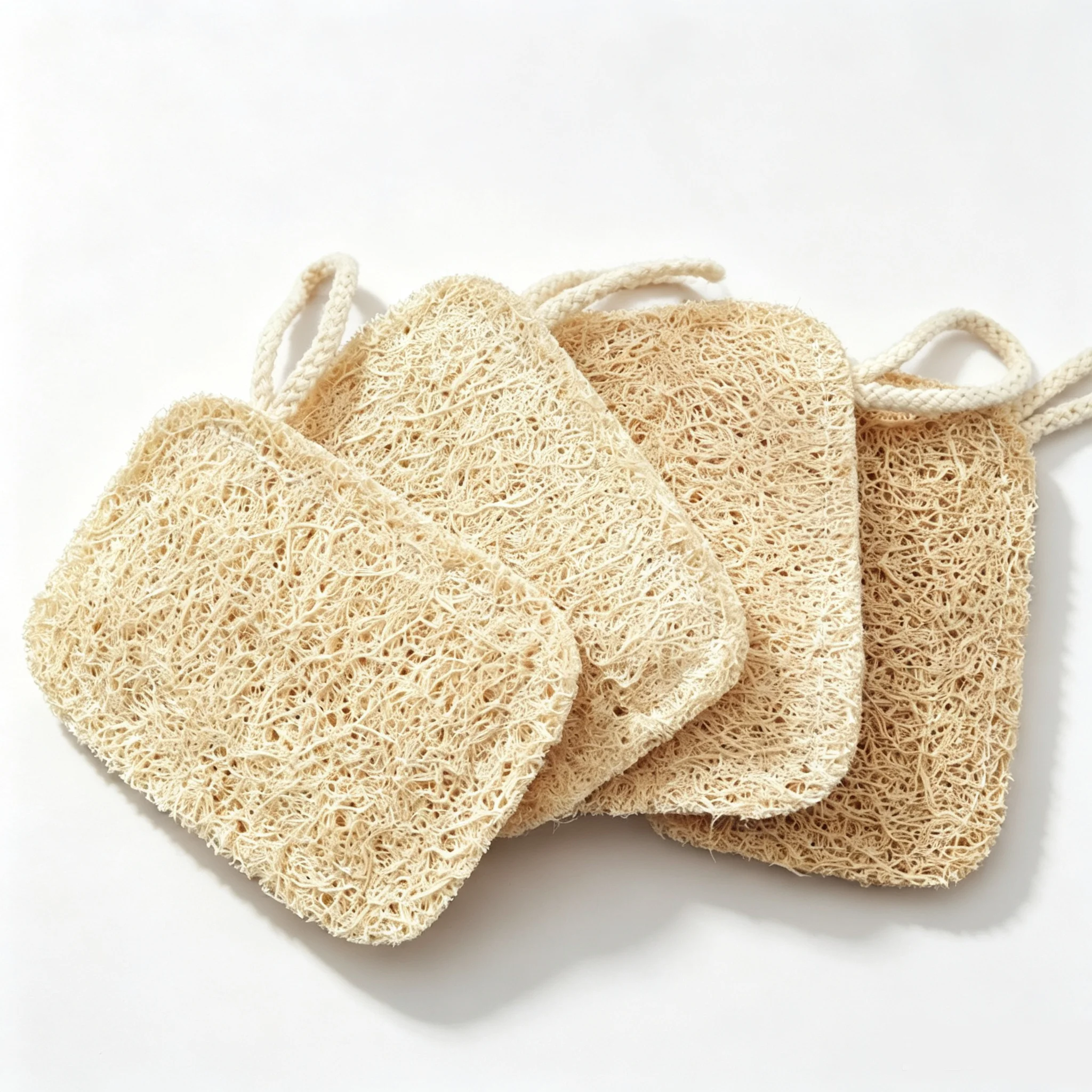 Eco-Friendly Natural Loofah Dish Scrubber Set - Biodegradable and Reusable Kitchen Cleaning Sponges (6 Pack)